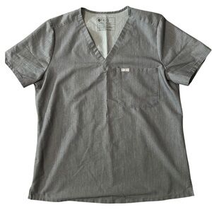 Figs Women’s Size L Heather Gray Catarina One Pocket Medical Scrub Top FW1000